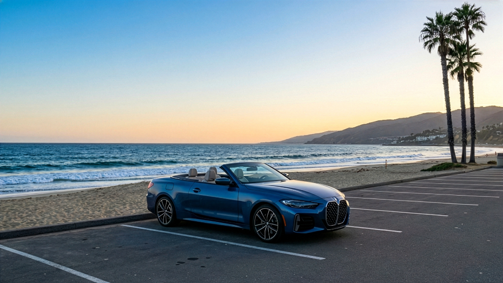 Luxury car by the ocean